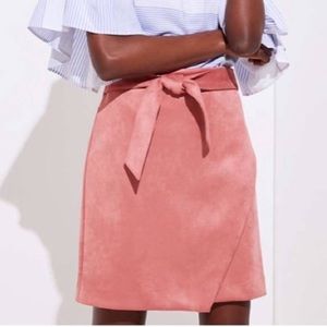 Loft Faux Suede Wrap Skirt